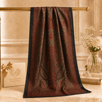 Black Multicolour Rectangle Silk Scarf