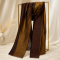 Dark Coffee Zari Plain Stole