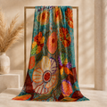 Light Coffee & Multicolor Floral Embroidered Stole