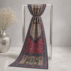 Grey Multicolour Rectangle Silk Scarf