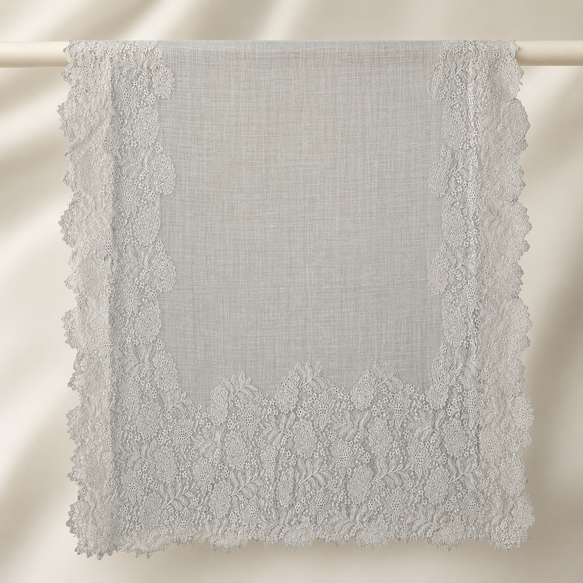 Grey with Grey Lace Stole