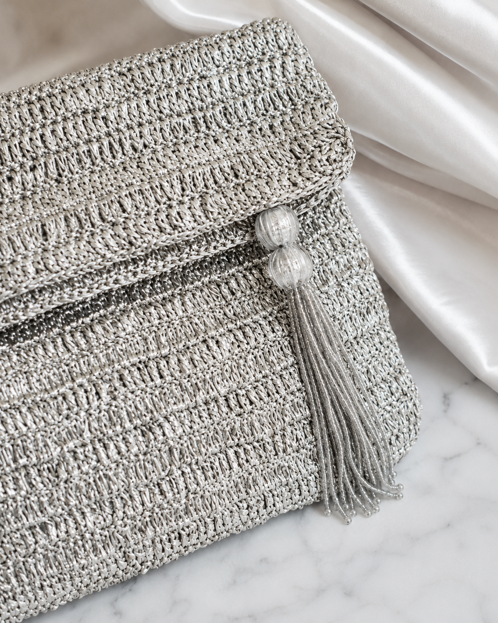 Silver Weave Gota Bag