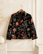 Black Flower Velvet Jacket