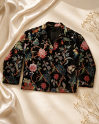 Black Flower Velvet Jacket