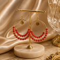 Red Hoop Earrings