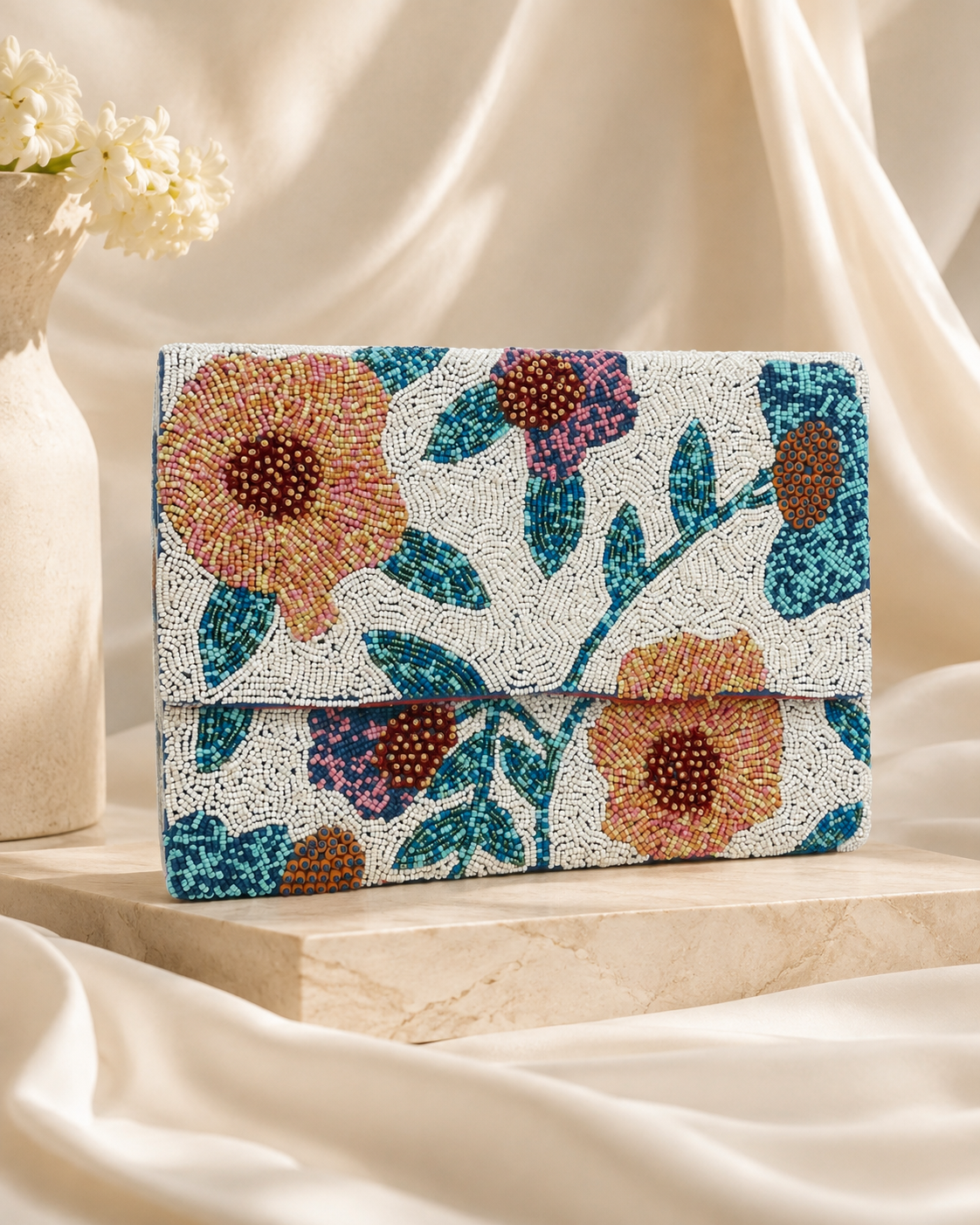 Gugu Floral Beaded Bag