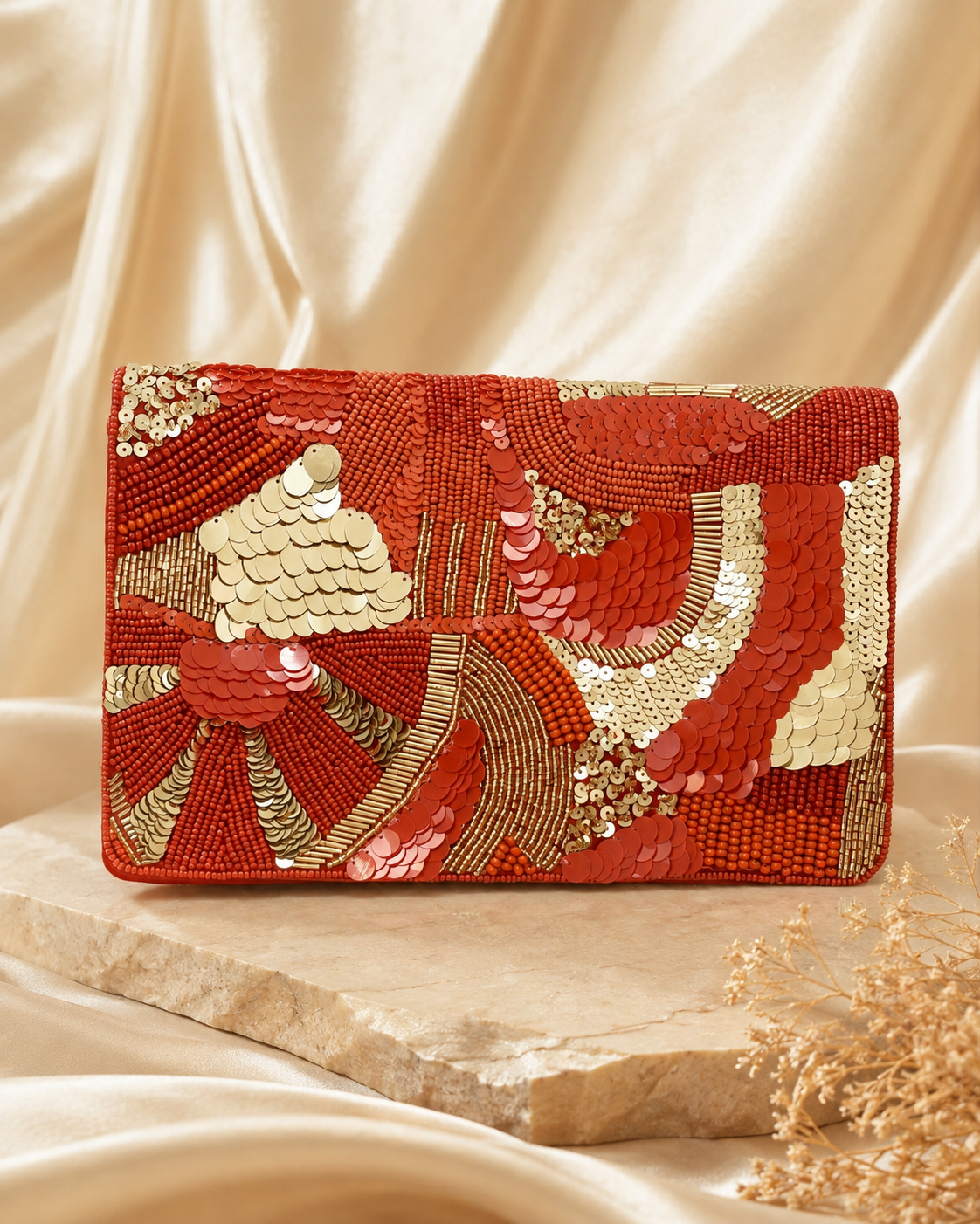 Gugu Red Beaded Bag