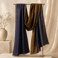 Navy Blue Zari Plain Stole
