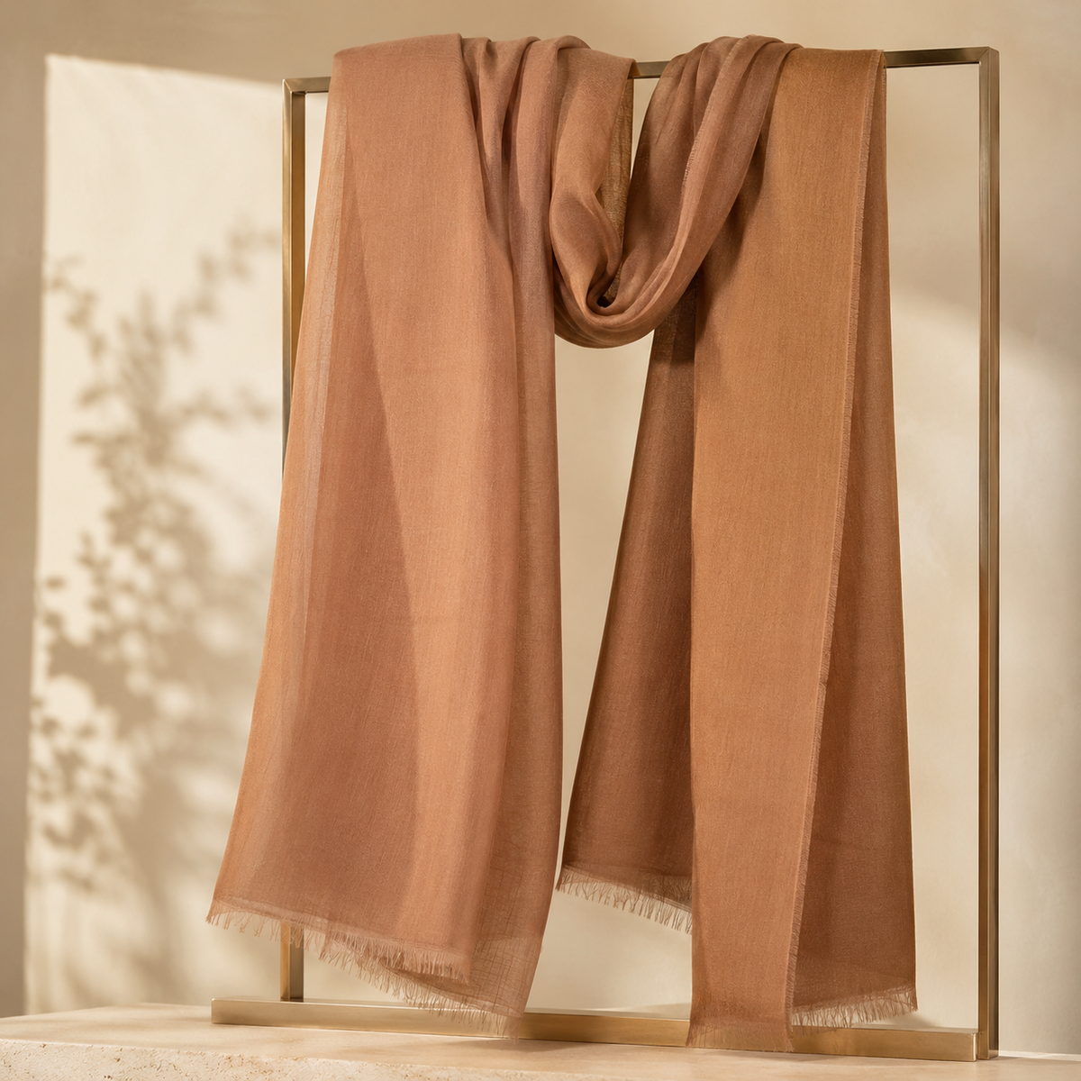 Pink Zari Plain Stole
