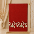 Red with Gold Flower Sequins Stole