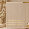 Pink Beige with Gold Zigzag Sequins Stole