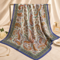 Blue Multicolour Square Silk Scarf