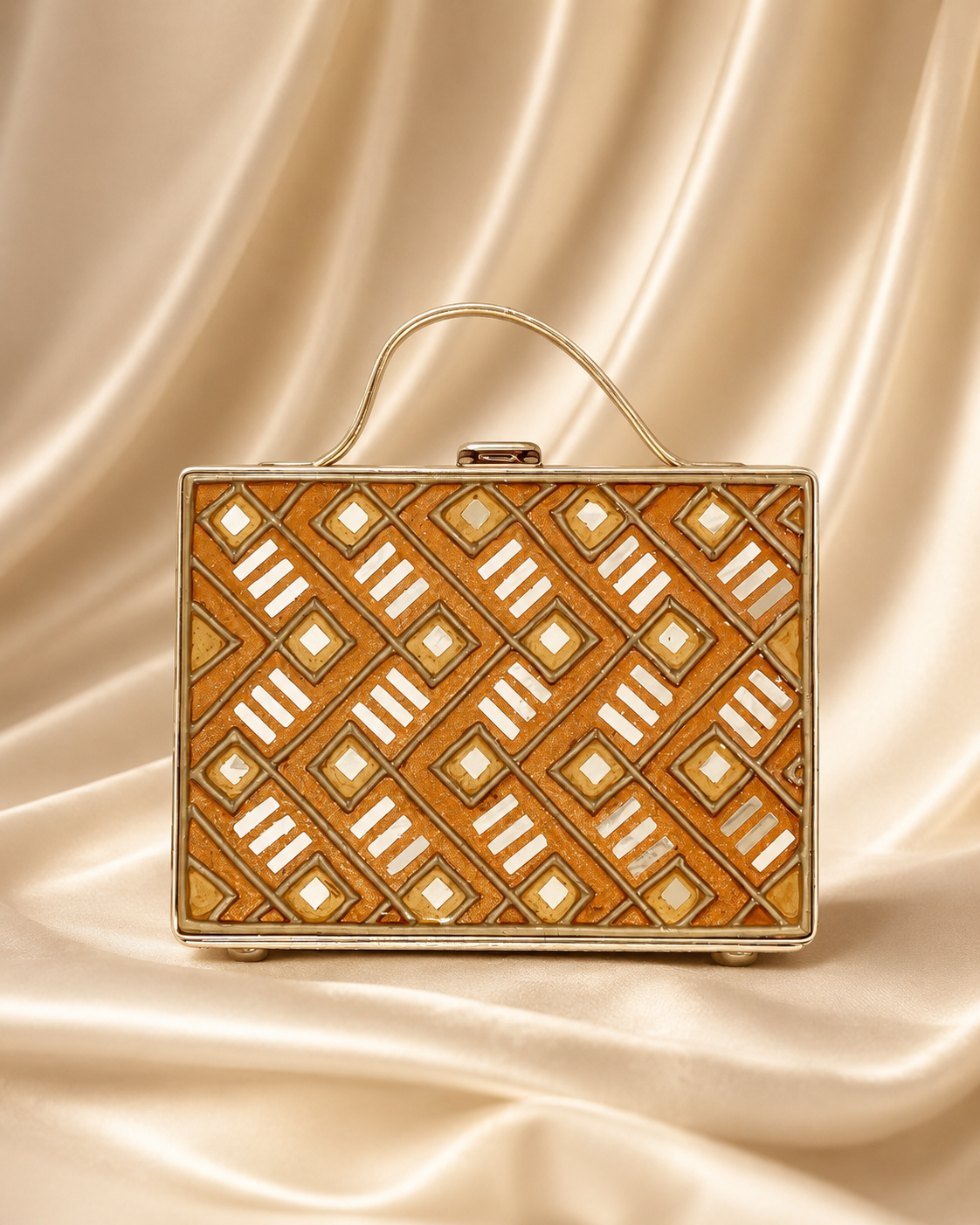 Gold Aranya Lippan Art Bag