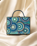 Blue Shweshwe Lippan Art Bag