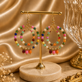 Abstract Colour Hoop Earrings