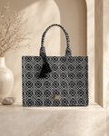 Geometric Black & White Laptop Bag
