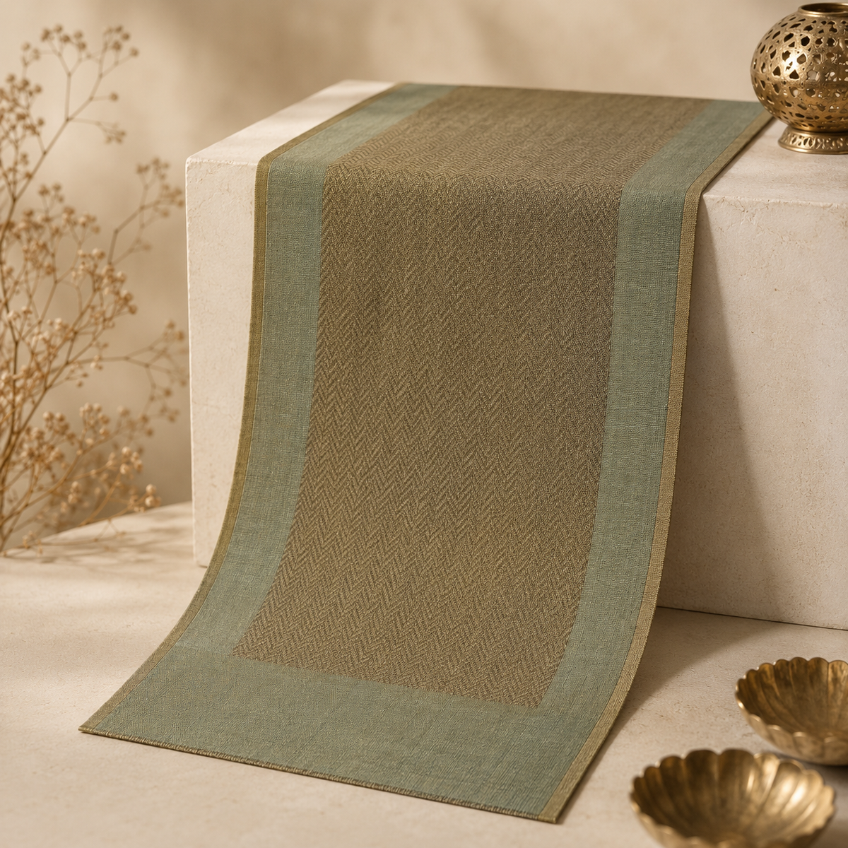 Green Zari Chevron Stole