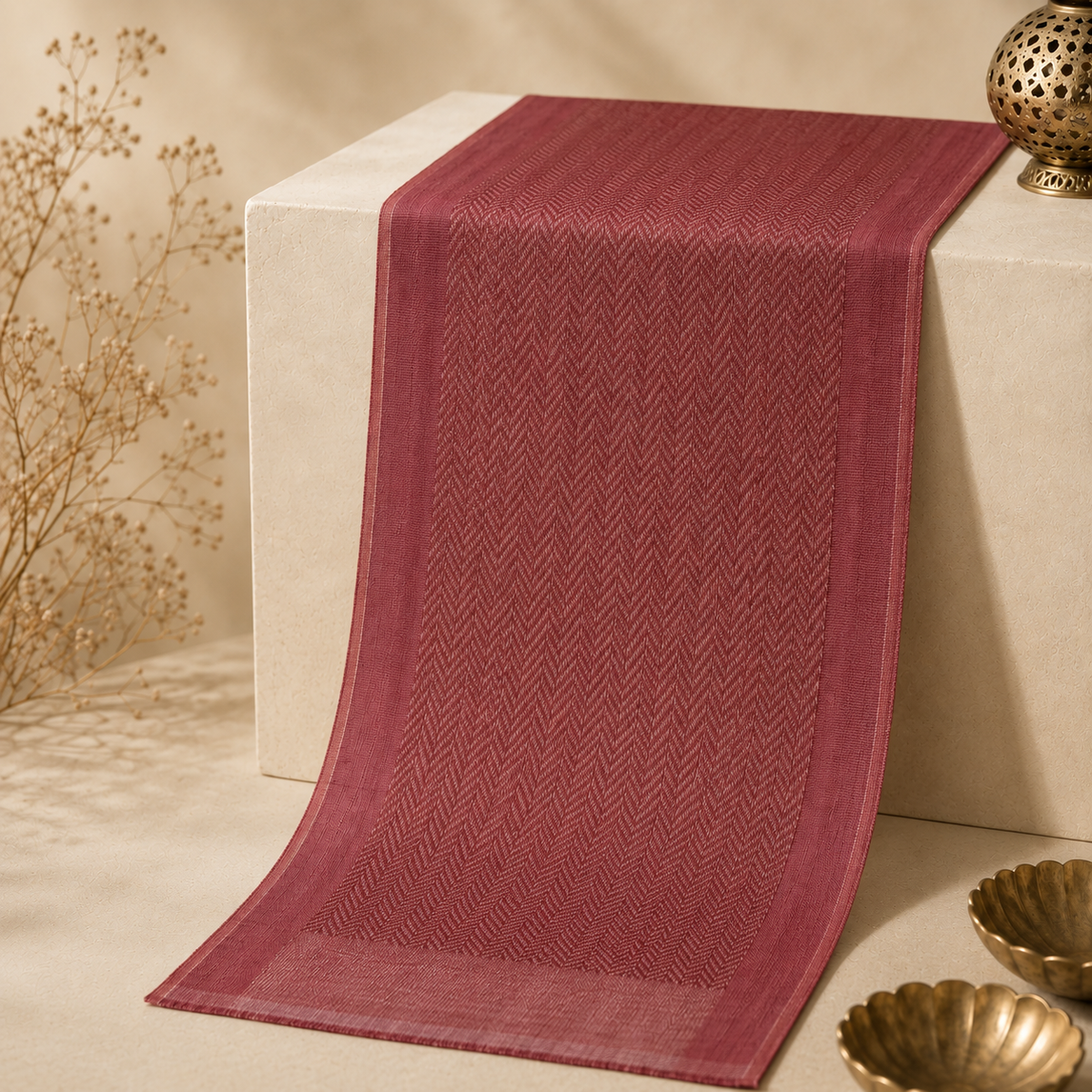 Magenta Zari Chevron Stole