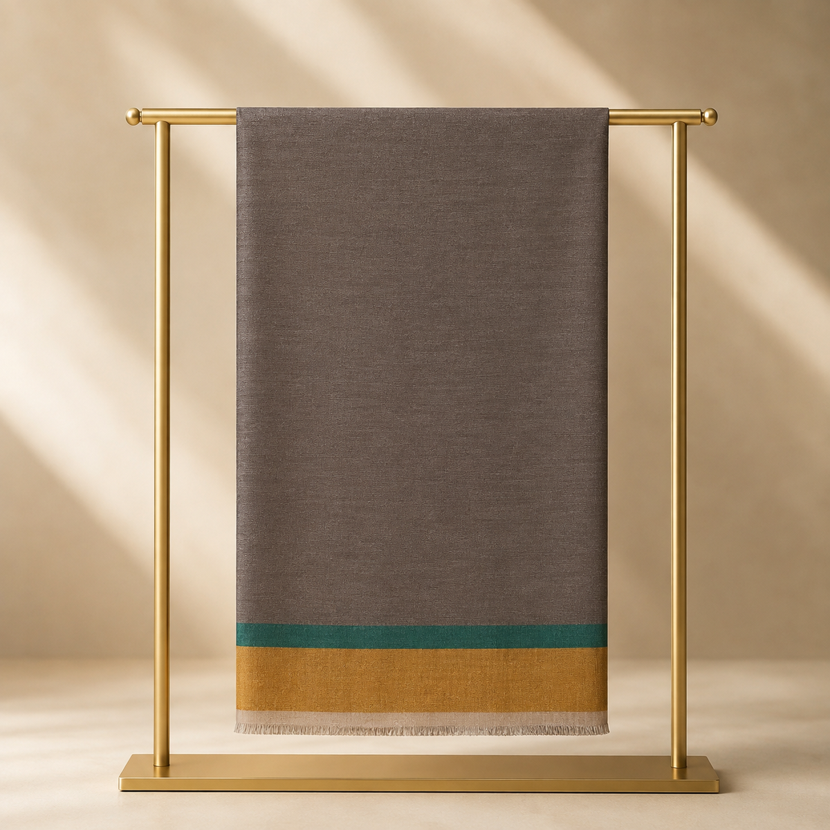 Dark Coffee Zari Palla Border Stole