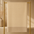 Cream Zari Stripes on Natural Stole