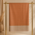 Red Zari Stripes on Natural Stole